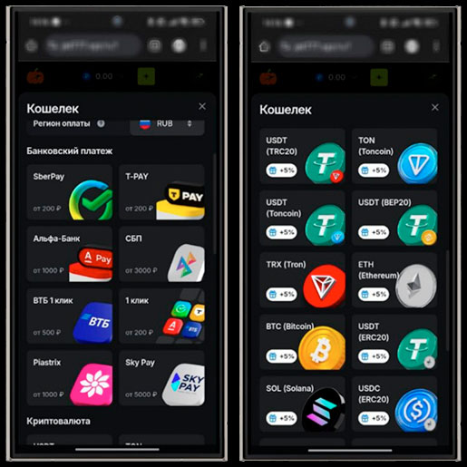 Способы оплаты